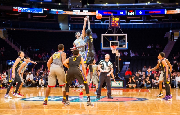 at Madison Square Garden in New York, New York on Saturday, Apr 4, 2015. DICKS Sporting Goods High School National Tournament Boys Basketball Final between #1 Oak Hill and #2 Montverde Academy. by Steven Ryan