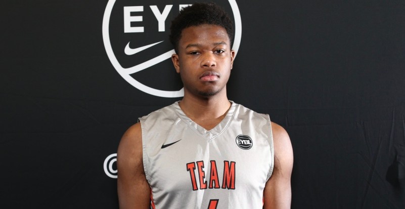 Atlanta, GA - SUNDAY, MAY 29: Nike EYBL. Myles Douglass #4 of Team Takeover Session 4. (Photo by Jon Lopez)